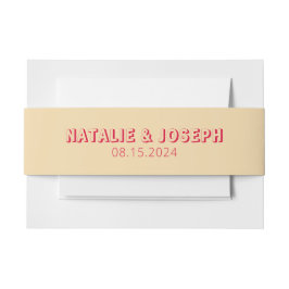 Moderne Kleurrijke Vette Heldere Retro Unieke Huwe Uitnodigingen Wikkel