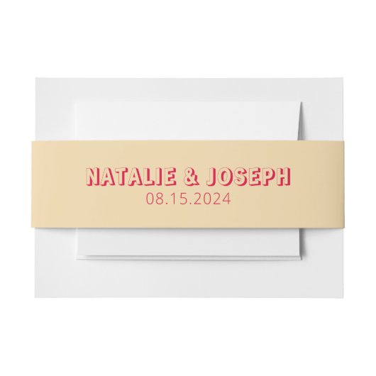 Moderne Kleurrijke Vette Heldere Retro Unieke Huwe Uitnodigingen Wikkel (Voorkant Voorbeeld)