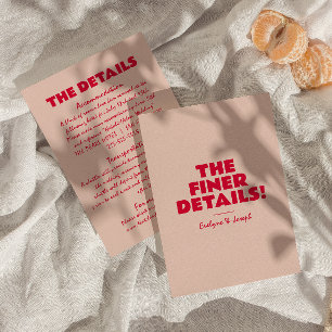 Moderne Kleurrijke Vette Heldere Unieke Huwelijksd Informatiekaartje