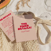 Moderne Kleurrijke Vette Heldere Unieke Huwelijksd Informatiekaartje