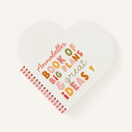 Moderne kleurrijke vette typografie plannen en ide notitieboek (Voorkant)