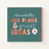 Moderne kleurrijke vette typografie plannen en ide notitieboek (Achterkant)