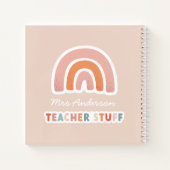 Moderne kleurrijke vette typografie regenboog lera notitieboek (Achterkant)