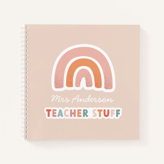 Moderne kleurrijke vette typografie regenboog lera notitieboek (Voorkant)