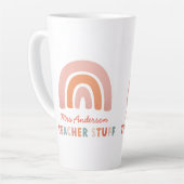 Moderne, kleurrijke, vette typografie-regenboogler latte mok (Linkerhoek)