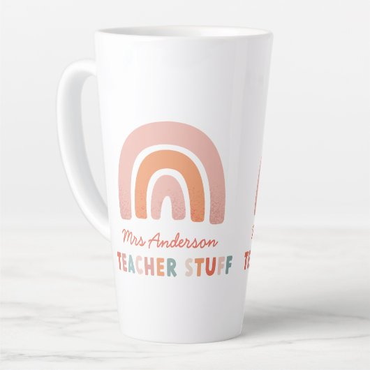 Moderne, kleurrijke, vette typografie-regenboogler latte mok (Linkerhoek)