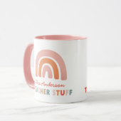 Moderne, kleurrijke, vette typografie-regenboogler mok (Voorkant links)