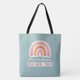 Moderne, kleurrijke vette typografie-regenbooglera tote bag