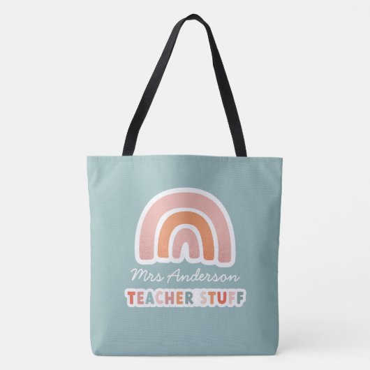 Moderne, kleurrijke vette typografie-regenbooglera tote bag (Voorkant)