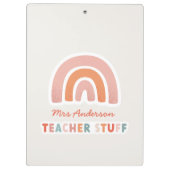 Moderne kleurrijke vette typografie regenboogleraa klembord (Achterkant)