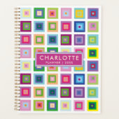 Moderne kleurrijke vierkant patroon 2023 Planner (Voorkant)