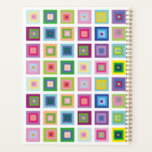 Moderne kleurrijke vierkant patroon 2023 Planner (Achterkant)