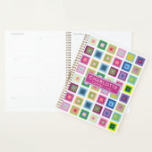 Moderne Kleurrijke Vierkanten Patroon 2023 Planner (Display)