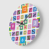 Moderne, kleurrijke vierkantspatroon uit de midden grote klok (Hoek)