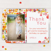 Moderne Kleurrijke Vlekken Kinderen Foto Verjaarda Bedankkaart