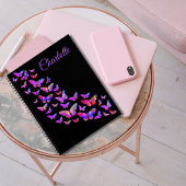 Moderne Kleurrijke Vlinderpatroon Custom Name Notitieboek