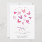 Moderne Kleurrijke Vlinders Baby shower Uitnodigin Kaart (Voorkant)