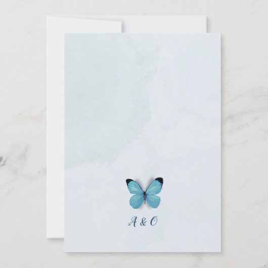 Moderne kleurrijke Vlinders bruiloft uitnodiging (Achterkant)