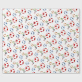 Moderne kleurrijke voetballen cadeaupapier (Vlak)