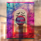 Moderne kleurrijke Volle Maan Spooky Happy Hallowe Raamsticker (Vel 2)