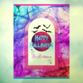 Moderne kleurrijke Volle Maan Spooky Happy Hallowe Raamsticker (Vel 3)