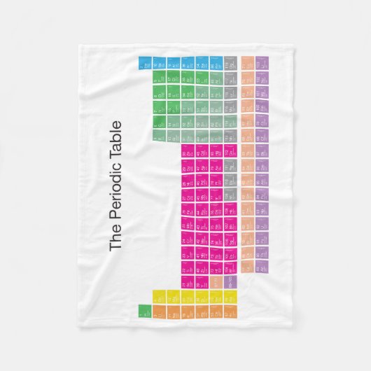 Moderne kleurrijke volledige periodieke tabel fleece deken (Voorkant)