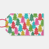 Moderne Kleurrijke Vreugde Kerstbomen Cadeaulabel (Achterkant Horizontaal)