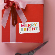 Moderne Kleurrijke Vrolijk en Helder Cadeaulabel