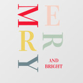 Moderne kleurrijke vrolijke en heldere Feestdagen Raamsticker (Vel)