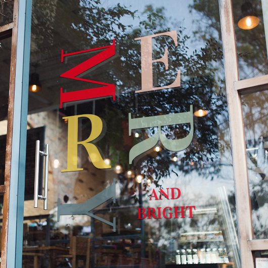 Moderne kleurrijke vrolijke en heldere Feestdagen Raamsticker