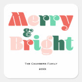 Moderne kleurrijke vrolijke en heldere foto vierkante sticker (Voorkant)