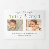 Moderne kleurrijke vrolijke en heldere typografie  drieluik wenskaart (Cover)