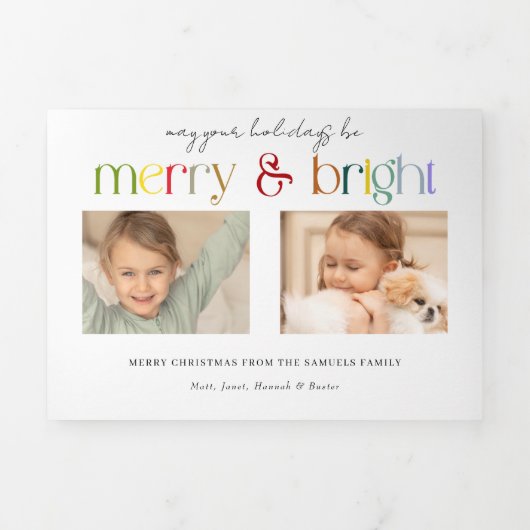 Moderne kleurrijke vrolijke en heldere typografie  drieluik wenskaart (Cover)