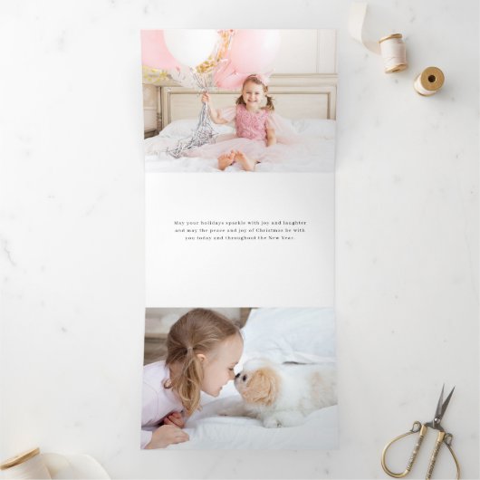 Moderne kleurrijke vrolijke en heldere typografie  drieluik wenskaart (Binnen)