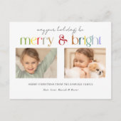 Moderne kleurrijke vrolijke en heldere typografie  feestdagenkaart (Voorkant)