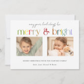 Moderne kleurrijke vrolijke en heldere typografie  feestdagenkaart (Voorkant)