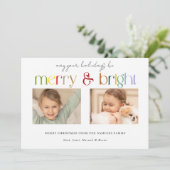 Moderne kleurrijke vrolijke en heldere typografie  feestdagenkaart (Staand voorkant)