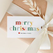 Moderne Kleurrijke Vrolijke Kerstmis Cadeaulabel