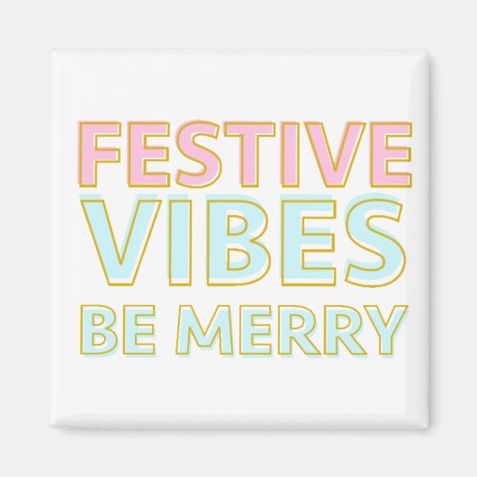 Moderne Kleurrijke Vrolijke Kerstmis Feestelijke V Magneet (Voorkant)