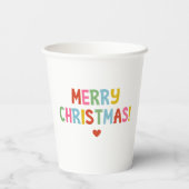 Moderne Kleurrijke Vrolijke Kerstmis Papieren Bekers (Achterkant)