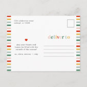 Moderne Kleurrijke Vrolijke Kerstmisfoto Feestdagenkaart (Achterkant)