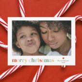 Moderne Kleurrijke Vrolijke Kerstmisfoto Feestdagenkaart