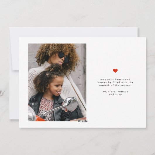 Moderne Kleurrijke Vrolijke Kerstmisfoto Feestdagenkaart (Achterkant)