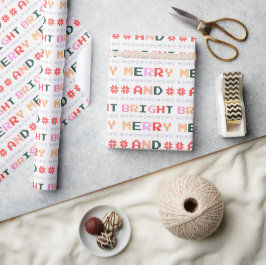 Moderne kleurrijke vrolijke kerstvakantie cadeau cadeaupapier