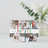 Moderne, kleurrijke, vrolijke Typografie 5-foto Briefkaart (Staand voorkant)