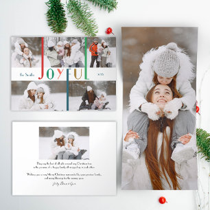 Moderne, kleurrijke, vrolijke Typografie 5-foto Drieluik Wenskaart