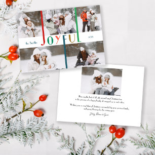 Moderne, kleurrijke, vrolijke Typografie 5-foto Feestdagenkaart