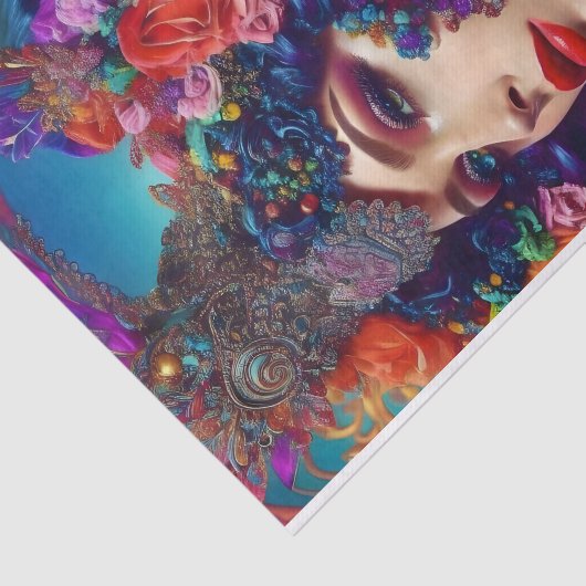 Moderne Kleurrijke Vrouw Decoupage Papier (Detail)