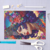 Moderne Kleurrijke Vrouw Decoupage Papier (Craft)