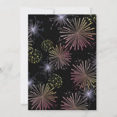 Moderne Kleurrijke Vuurwerk Gouden Zwarte Verjaard Kaart (Achterkant)